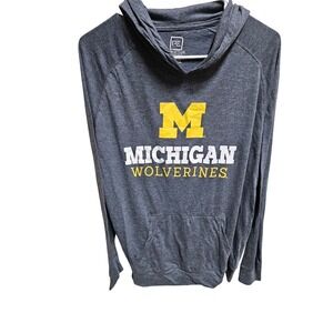 Michigan Wolverines Proedge Hoodie‎ L Long Sleeve Gray Pocket Pullover